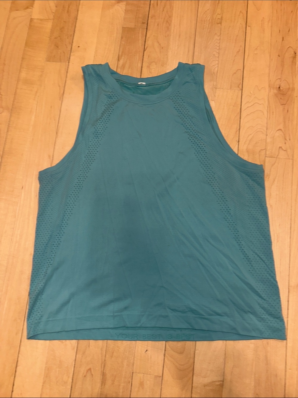 lululemon athletica Teal Sleeveless Mesh-Panel Muscle Tank